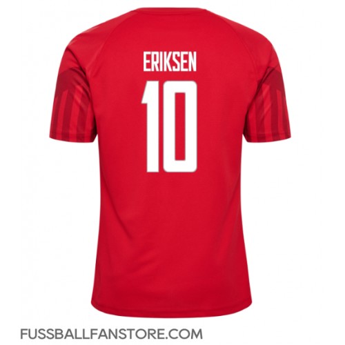 Dänemark Christian Eriksen #10 Replik Heimtrikot WM 2022 Kurzarm